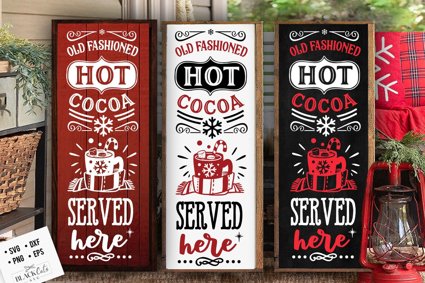 Hot cocoa sign, Vertical sign svg, Christmas porch sign svg, Hot cocoa svg, Old fashioned hot cocoa svg, Vintage hot cocoa svg,