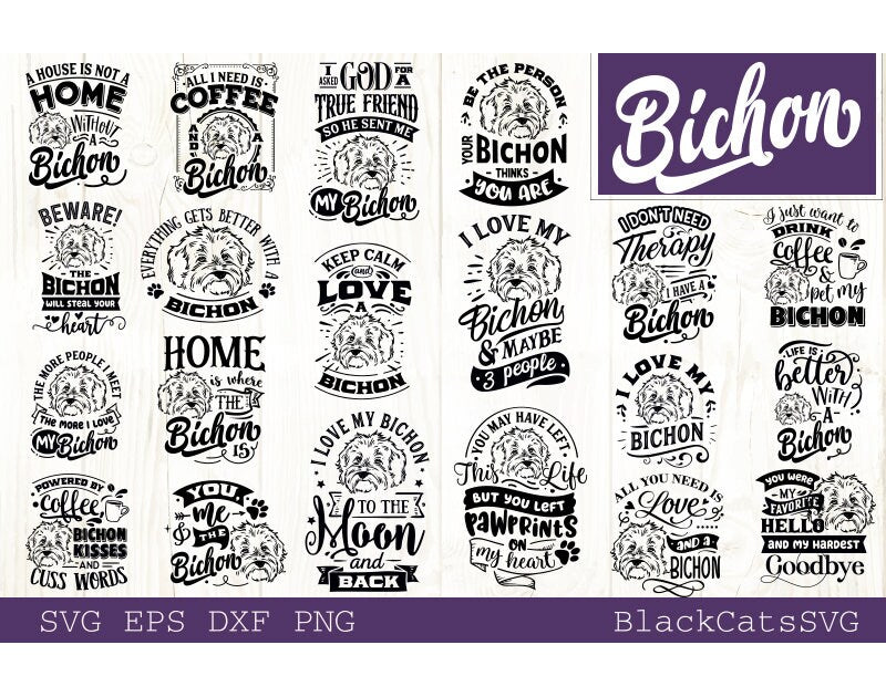 Bichon Bundle SVG 20 designs, Bichon dog svg, I love my Bichon svg, Bichon dog svg, Bichon lover bundle svg, Dog bundle svg