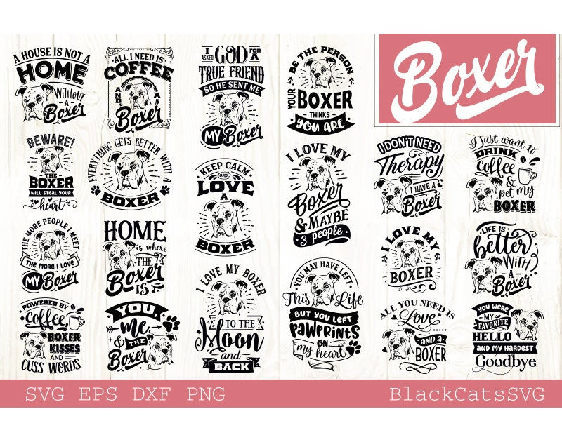 Boxer Bundle SVG 20 designs, Boxer dog svg, I love my Boxer svg, Boxer dog svg, Boxer lover bundle svg, Dog bundle svg