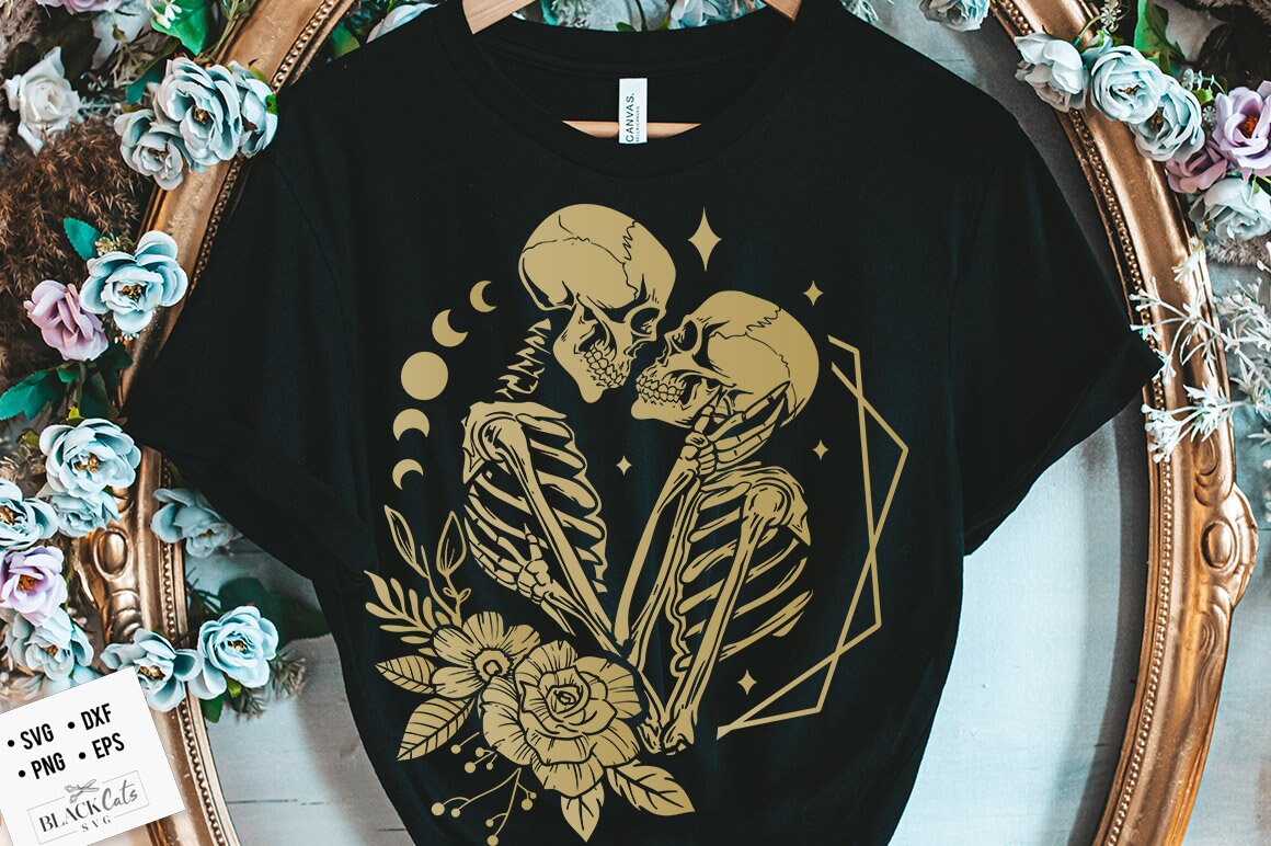 The Lovers SVG, The Lovers, Skeleton lovers svg, Valentine skeletons svg, Skeleton love svg, Skeleton floral svg