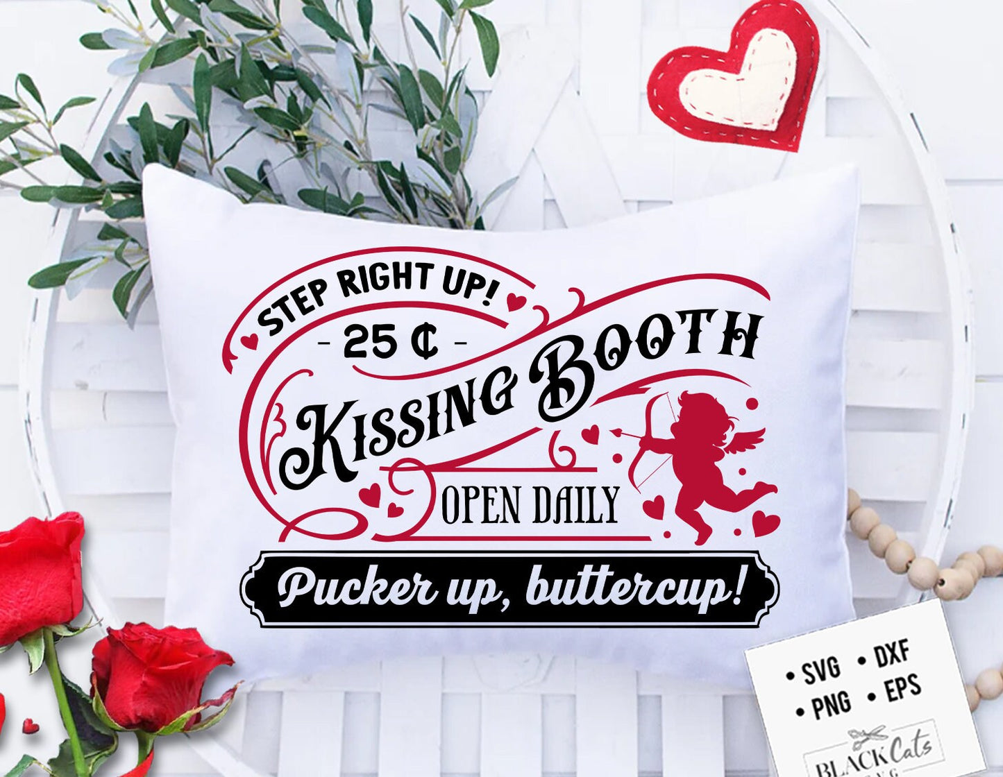 Kissing booth svg, Kissing booth poster svg, Kissing booth sign, smootch svg, Farmhouse Valentine svg