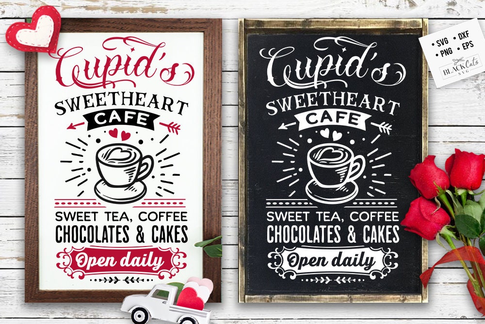Cupid's sweetheart cafe svg, sweetheart cafe svg, Farmhouse Valentine svg, Cupid's Cafe svg, Farmhouse Valentine svg, Cupid's Cafe
