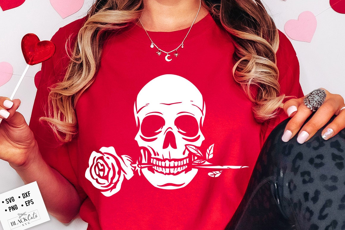Skull and rose SVG, Skeleton Valentines Day svg, Skeleton valentine's day SVG, valentine's day skeleton SVG, Romantic skeleton svg