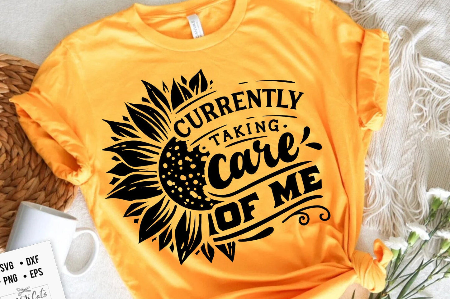Currently taking care of me svg, Self love svg, Sunflower svg, mental health svg, You are enough svg