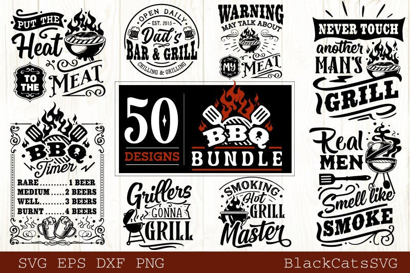 Barbecue SVG Bundle 50 designs , BBQ svg bundle, bbq svg, Grilling svg bundle, Funny apron svg, Dad's Bar and Grill svg