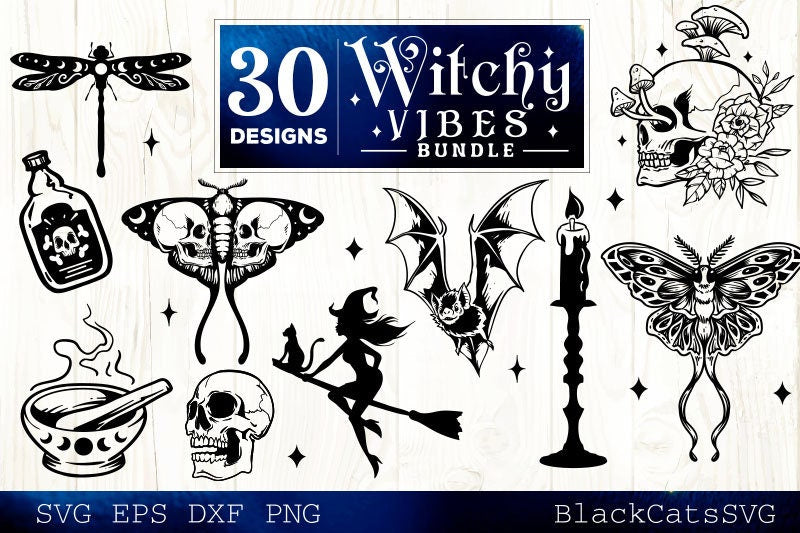 Magic and Witchcraft Bundle SVG 30 designs, Magic illustration svg, Witchcraft svg, Boho svg, Boho illustration svg, Magic Illustration
