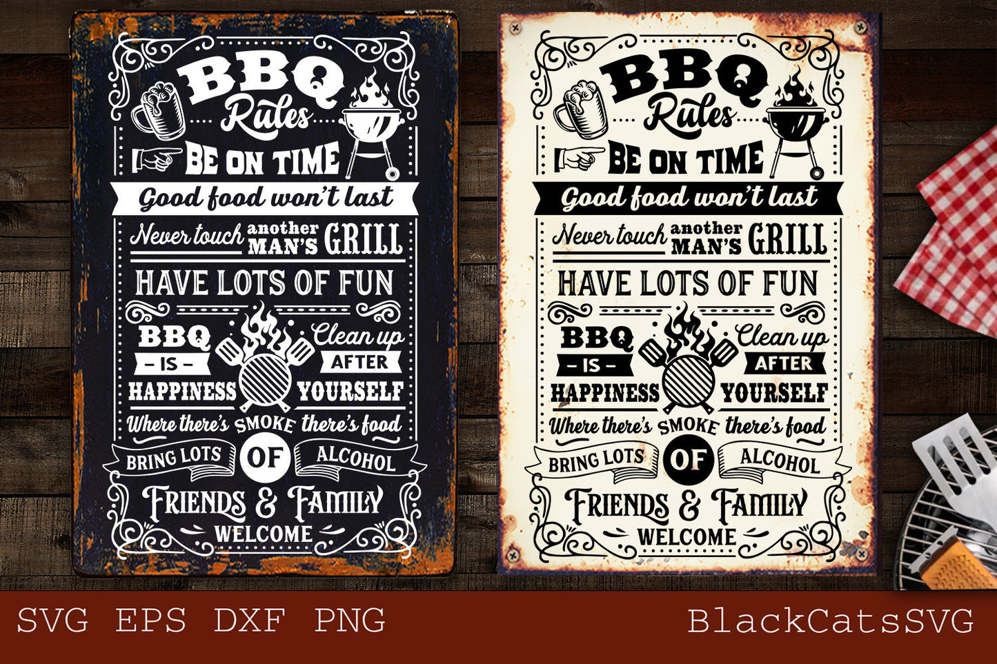 BBQ Rules svg, BBQ poster svg, BBQ rules for men svg, Grill svg