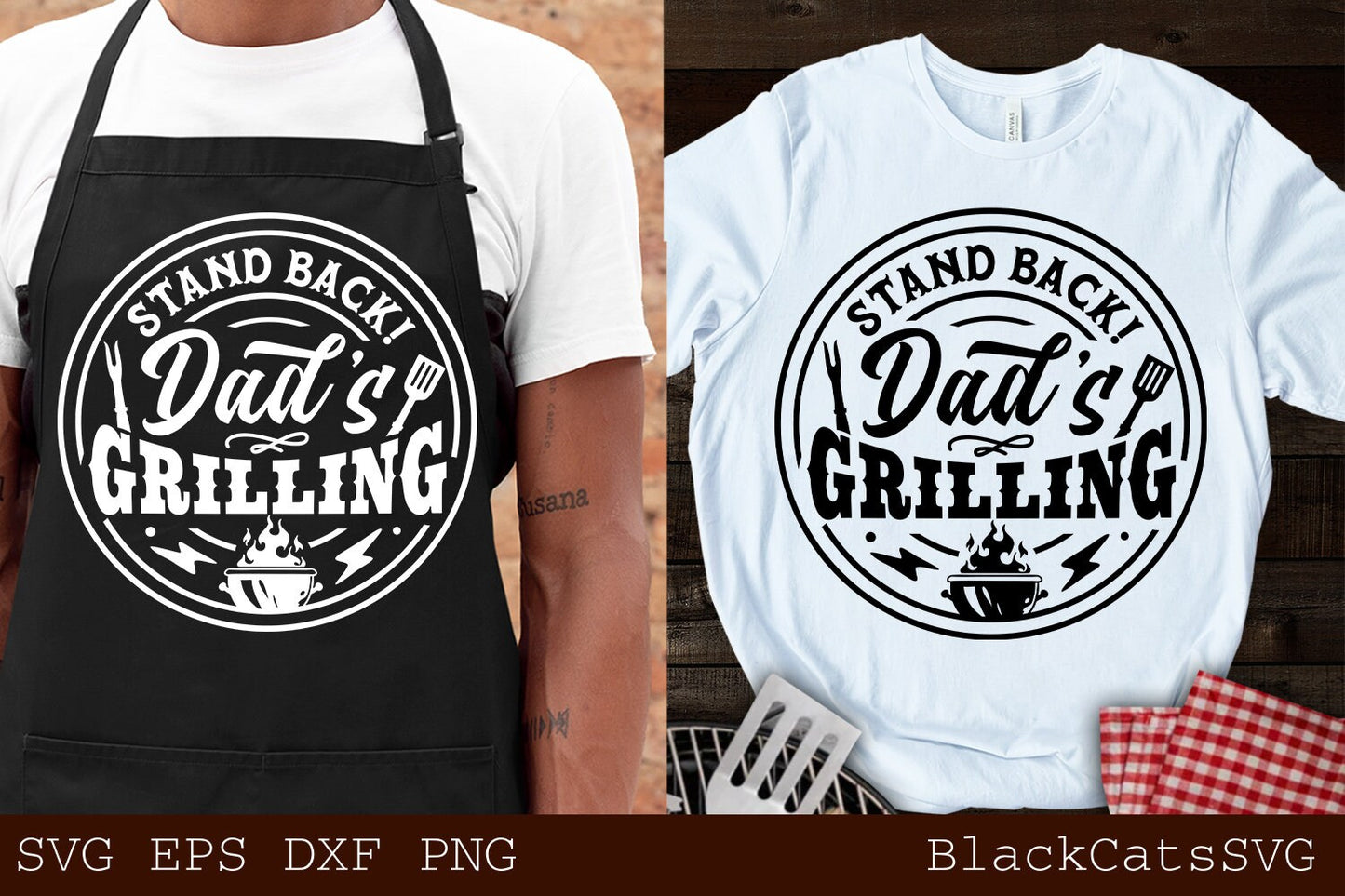 Stand back dad's grilling svg, dad's grilling svg, Barbecue svg, Grilling svg, Dad's Bar and Grill svg, Father's day gift svg, Funny Apron