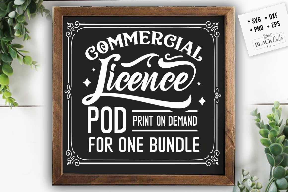 Extended POD commercial license for one bundle SVG Print on Demand license