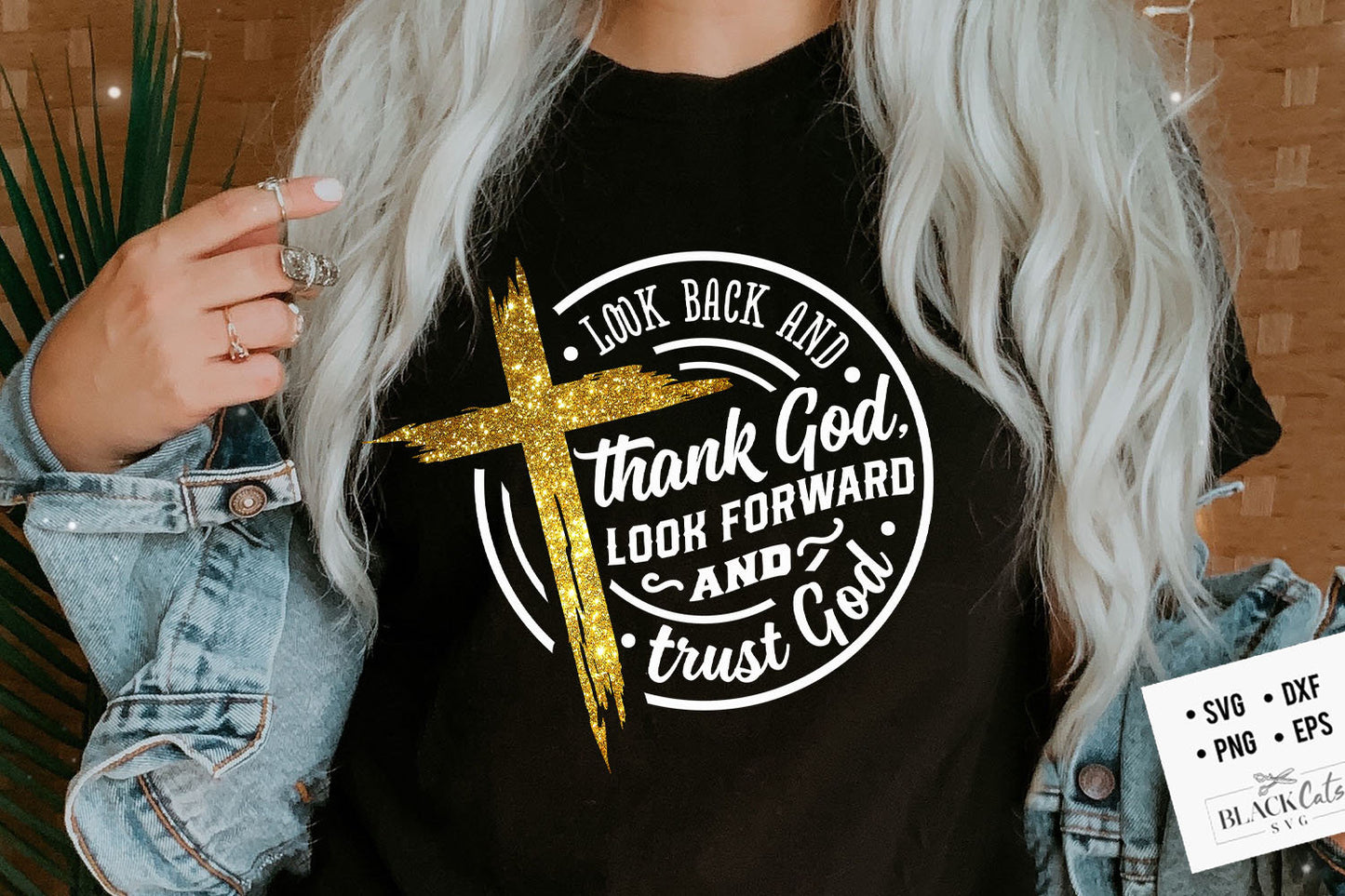 Look back and thank God SVG, Look forward and trust God svg, prayer svg, Pray svg, Christian cross svg, Bible verse svg