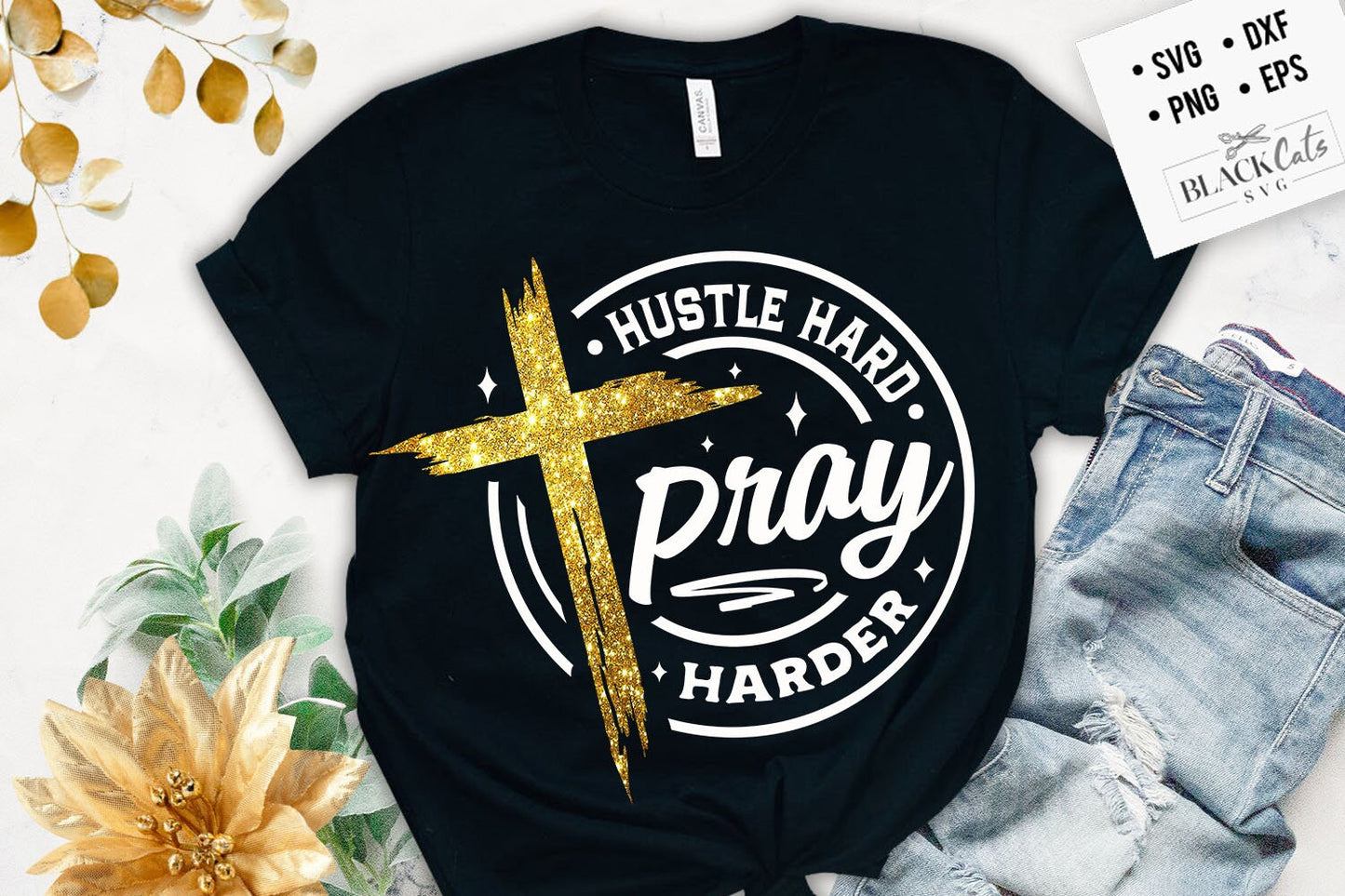 Hustle hard pray harder svg, prayer svg, Faith svg, Pray svg, Christian cross svg, Bible verse svg