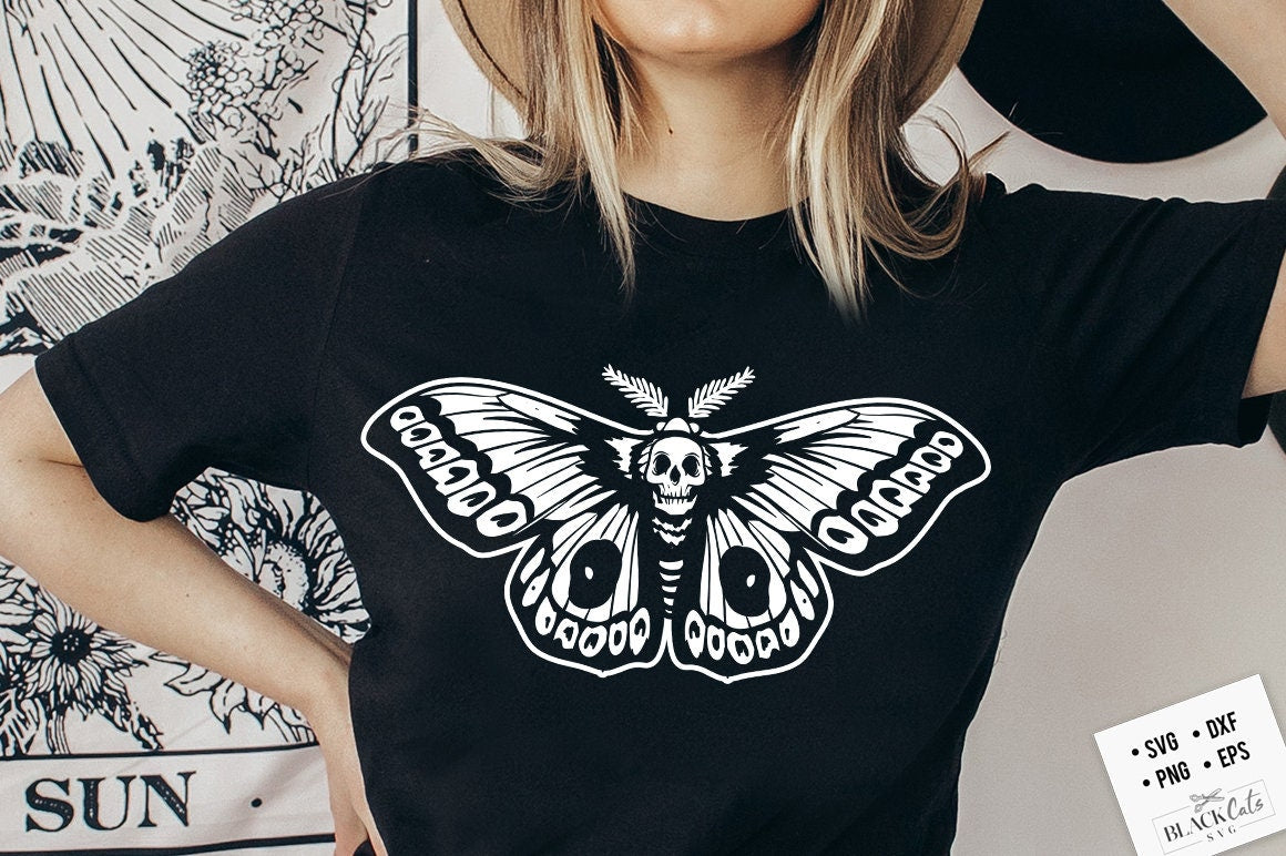Boho moth SVG, Moth svg, Moon moth svg, moth svg, Magic illustration svg, Witchcraft svg, Boho svg, Boho illustration svg