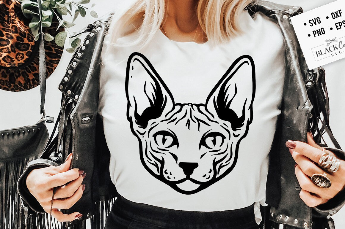 Sphynx cat svg, Cat SVG, Magic cat svg, Magic illustration svg, Moon cat svg, Magic Illustration svg,