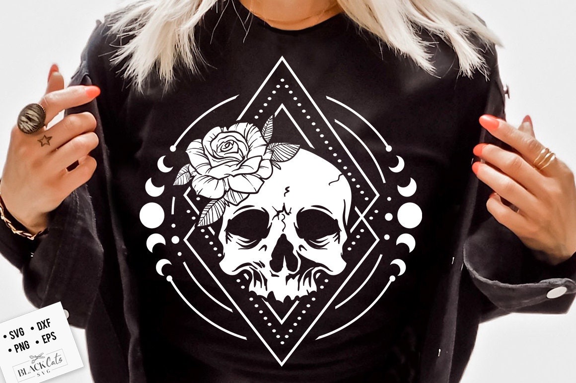 Celestial skull svg, Geometric skull svg, Floral skull svg, Skull and rose svg, Magic illustration svg, skull svg, Magic Illustration svg