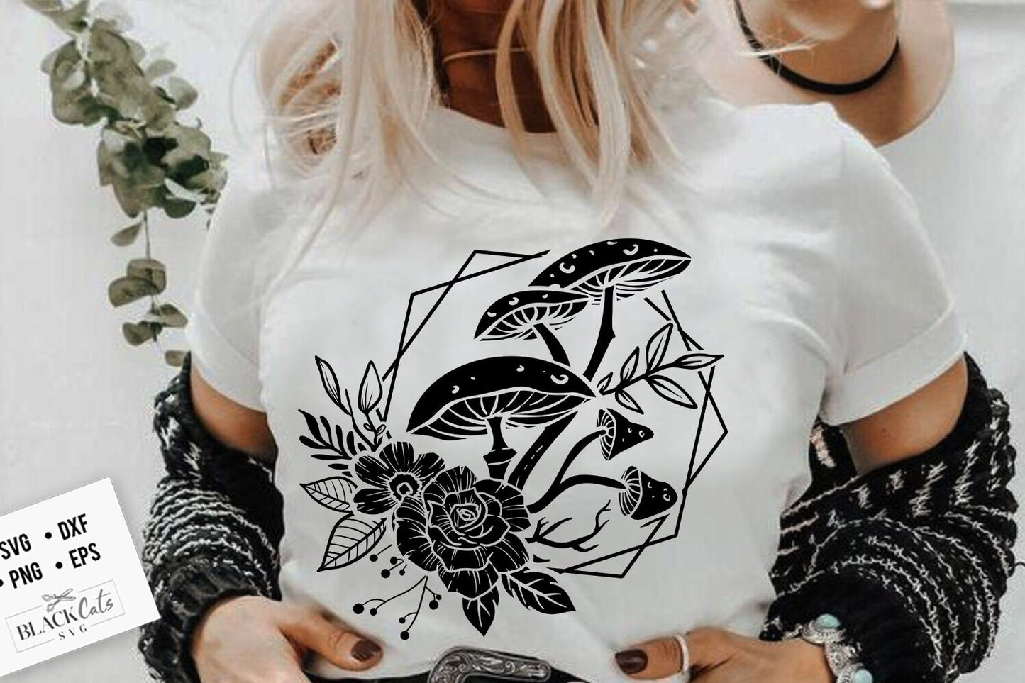 Magic mushrooms svg, Moon mushroom svg, Boho Moon SVG, Crescent moon svg, Magic illustration svg, Witchcraft svg, Magic Illustration svg