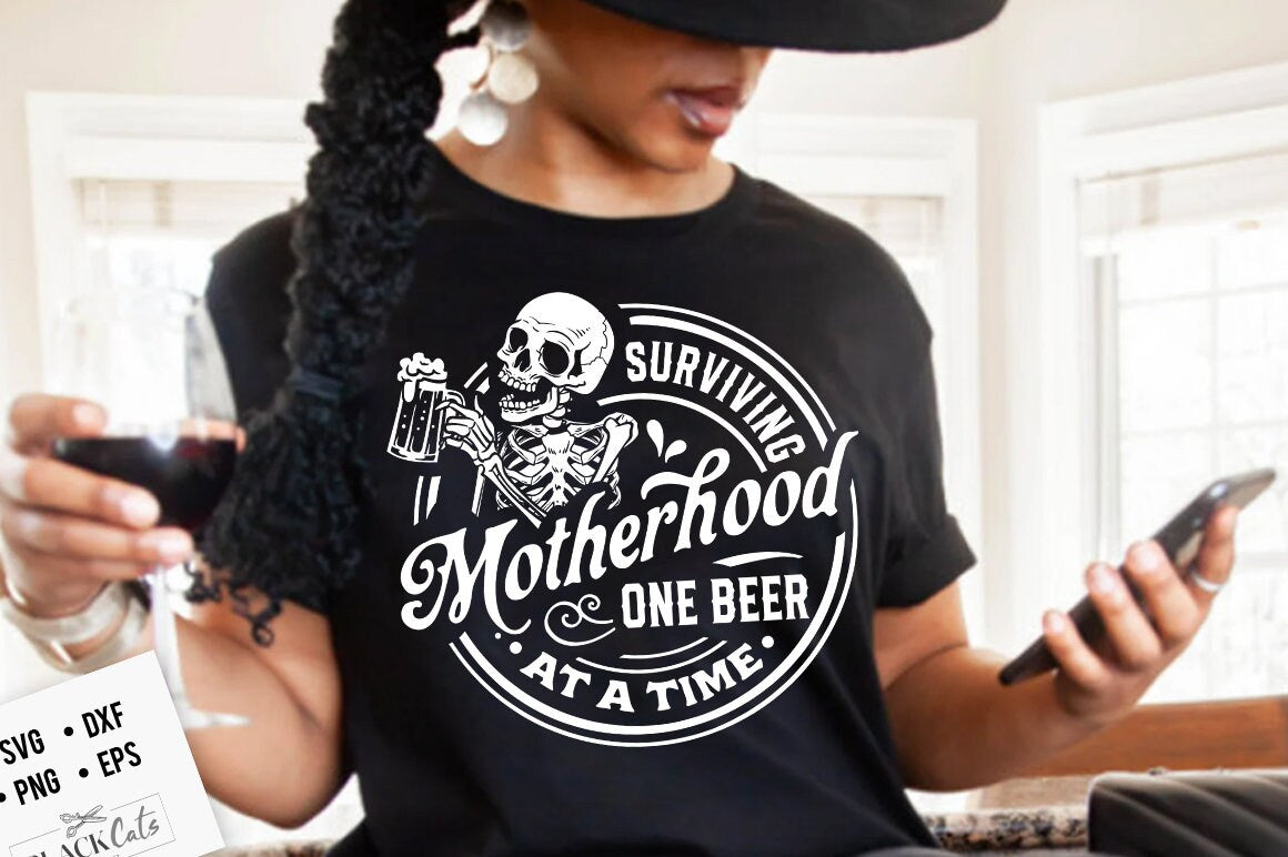 Surviving motherhood one beer at a time svg, Surviving motherhood svg, Drinking mama svg, Motherhood svg, Mom Life Svg, Mom svg