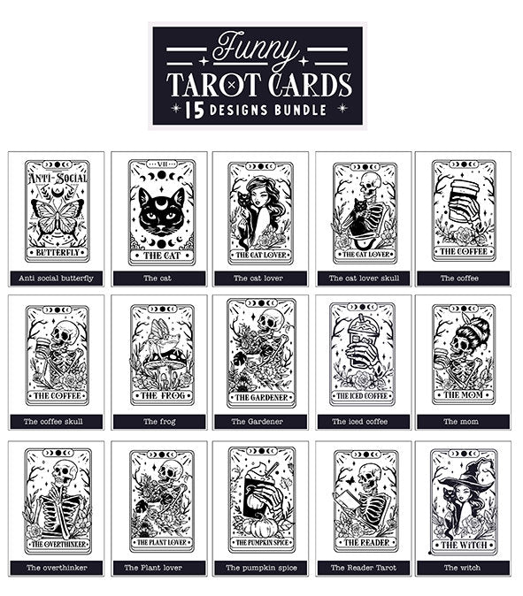 Tarot cards funny Bundle SVG, tarot cards svg, tarot bundle svg, funny tarot cards svg