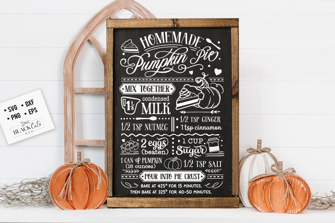 Pumpkin pie recipe svg, Homemade pumpkin pie svg, Fall recipe svg, Autumn recipes svg, Pumpkin pie svg