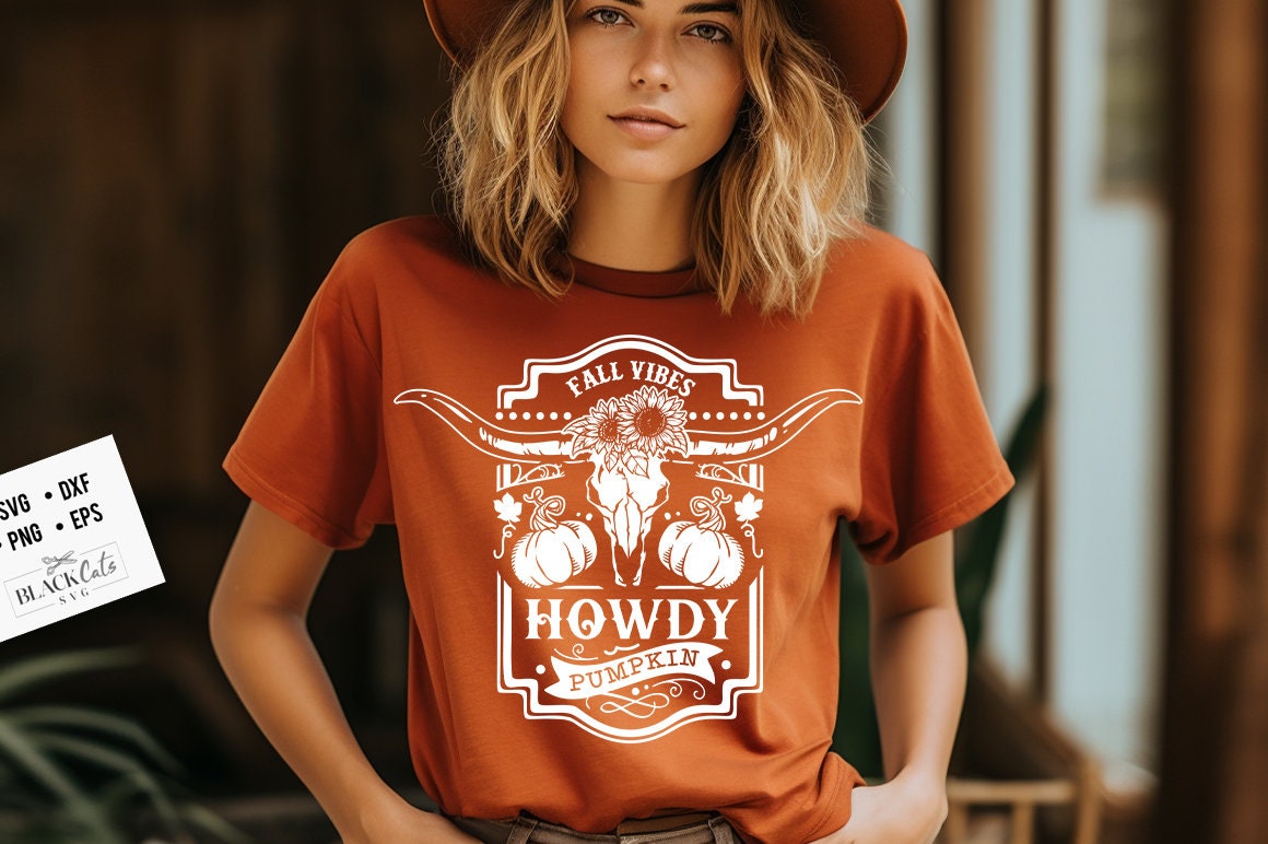 Howdy pumpkin svg, Western fall svg, Western halloween svg, Autumn cowboy svg