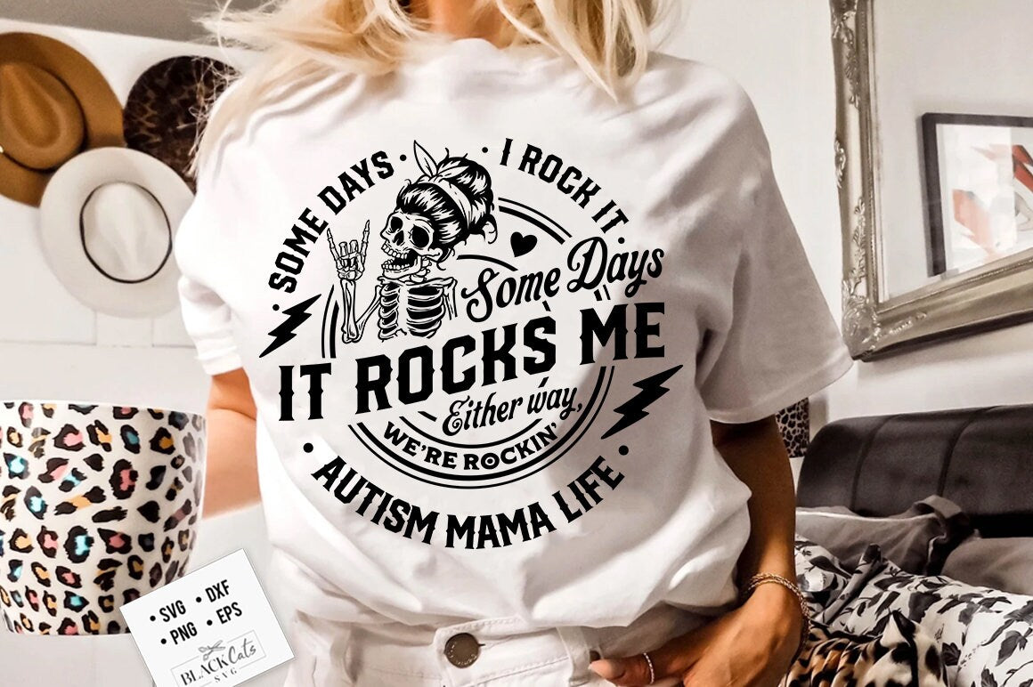 Autism mama svg, Some days I rock it some days it rocks me svg, Rocking autism svg, Inspirational svg, Neurodiversity svg
