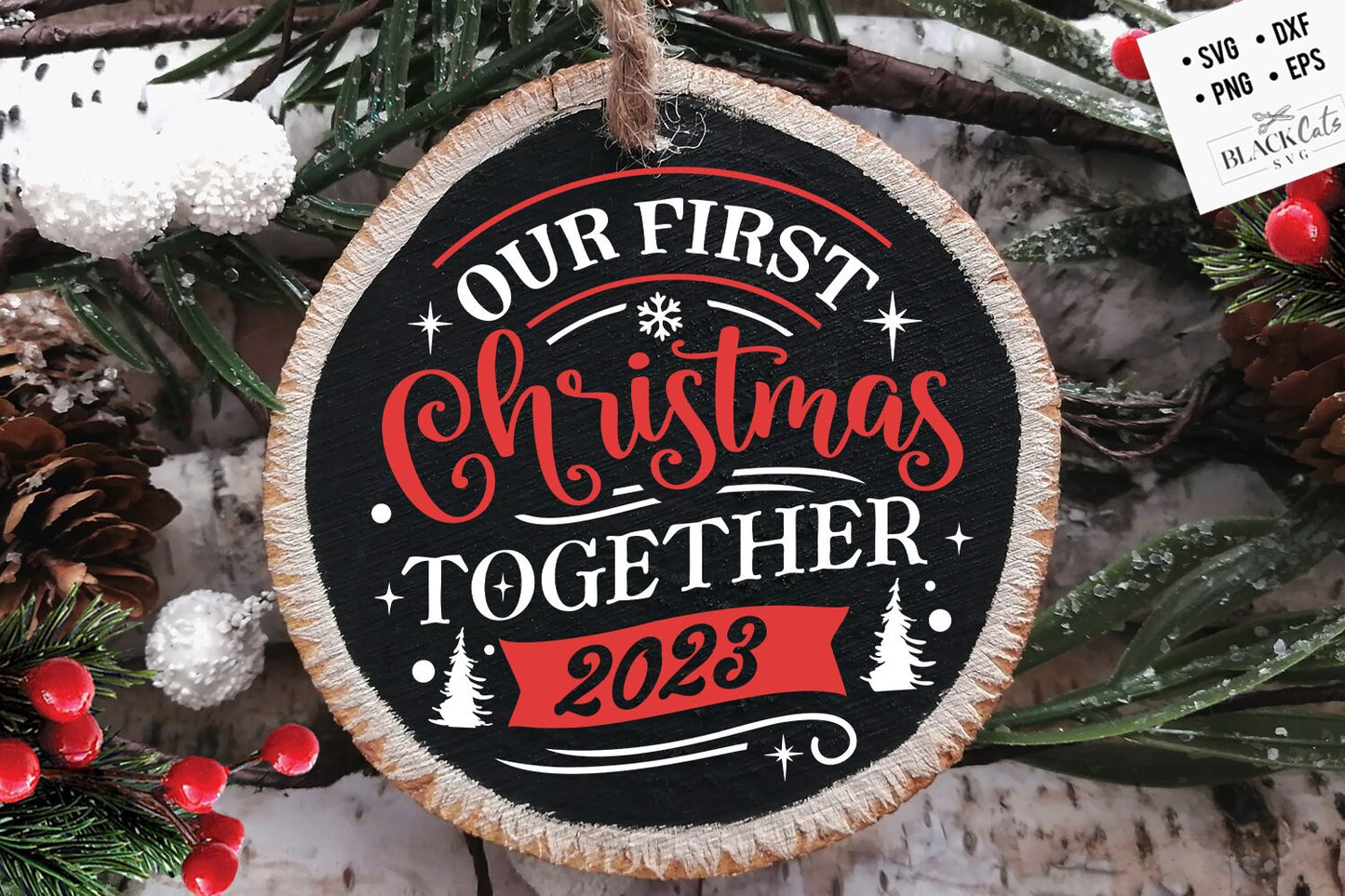First Christmas together svg, First Christmas ornament svg, Our first Christmas svg, First Christmas round ornament svg, Christmas Together