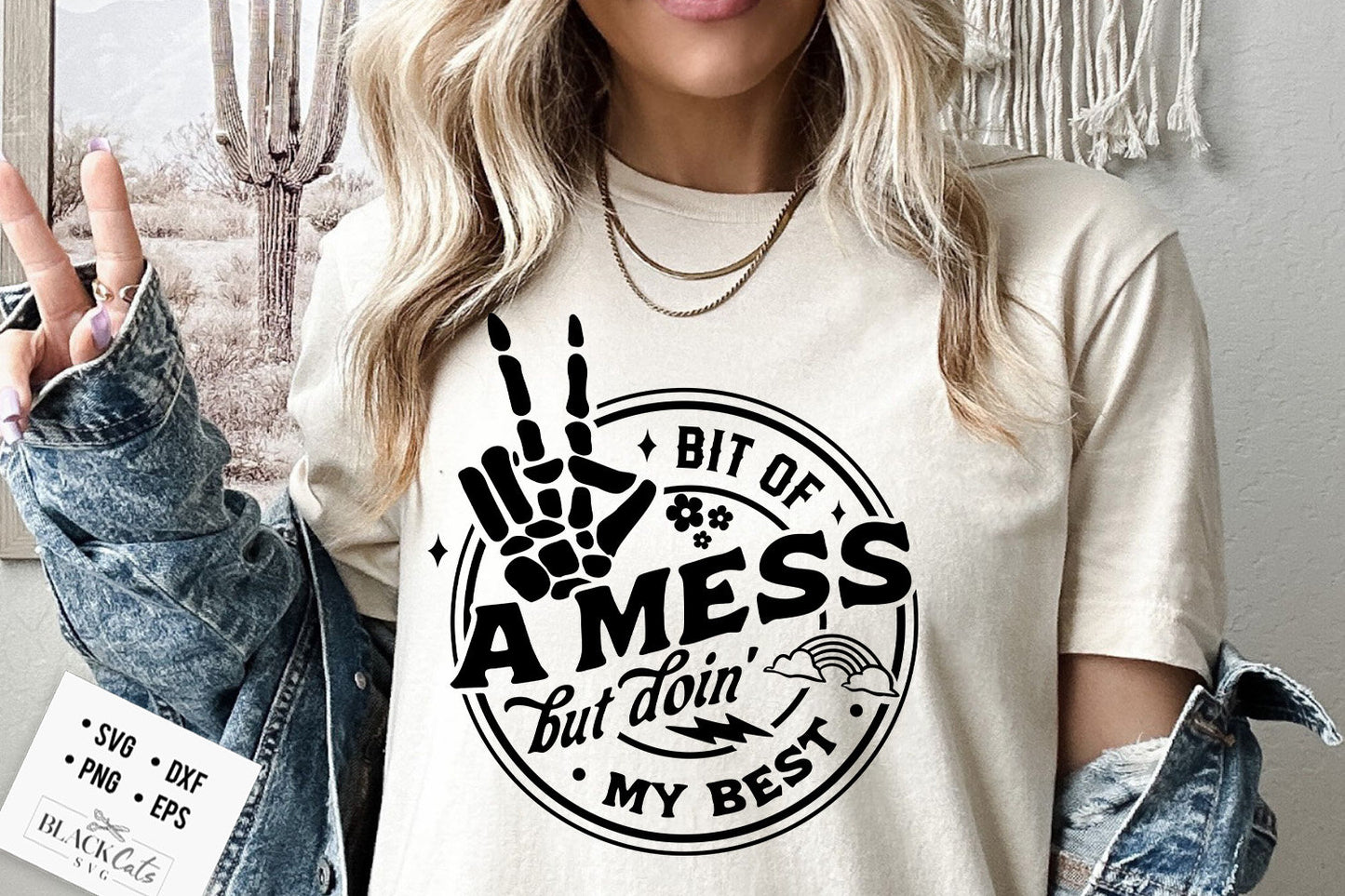 Bit of a mess but doin' my best svg, Motherhood svg, Doing my best svg, Mess svg, motherhood skull svg, Mom Life Svg, Mom svg