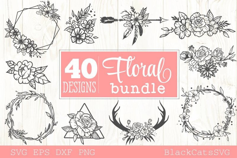 Floral bundle SVG, Flower frames bundle svg, plants svg, Flowers bundle svg, Funny gardening svg, Flower bouquets svg