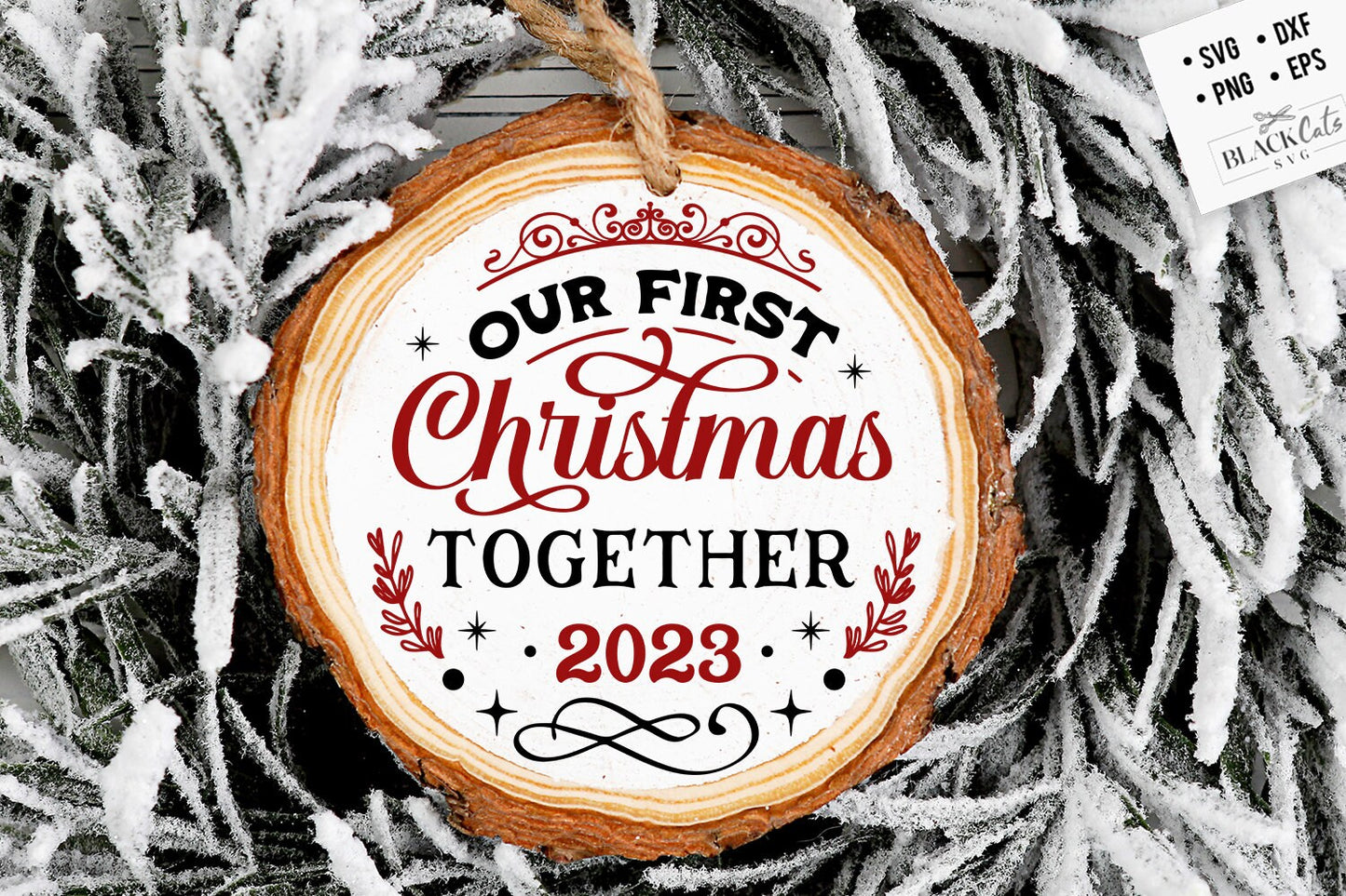 Our First Christmas 2023 svg, First Christmas ornament svg, Our first Christmas svg, First Christmas round ornament svg, Together Christmas