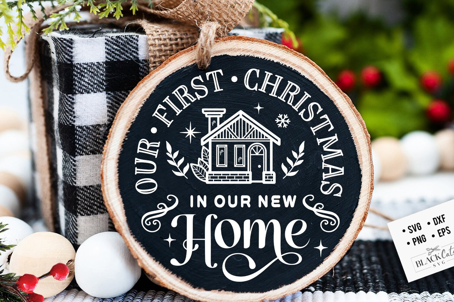 Our First Christmas 2023 svg, New home svg, First Christmas ornament svg, Our first Christmas svg, First Christmas round ornament svg