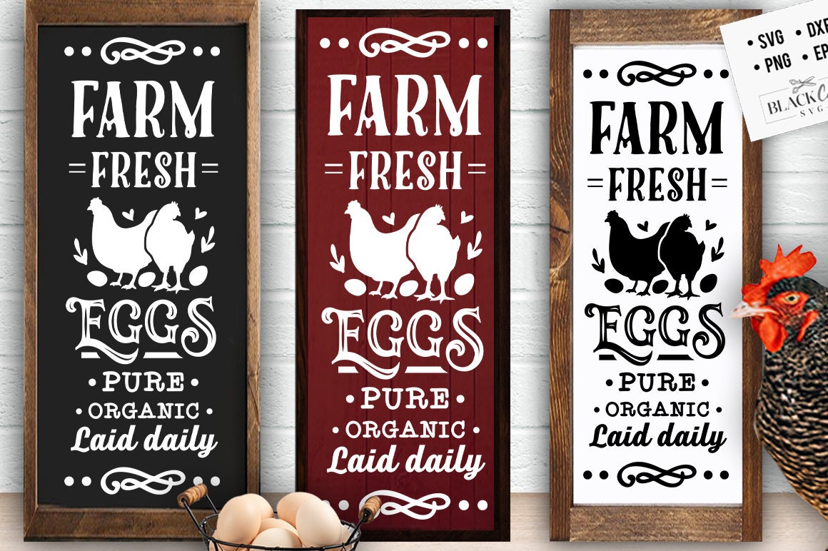 Farm fresh eggs svg, Vertical sign svg, Eggs svg, Local egg dealer svg, Chicken svg, Farmhouse chicken svg, Sarcastic chicken svg