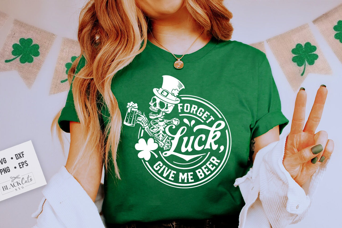 Forget luck give me beer SVG, Happy St Patrick's Day svg, St Paddy's SVG, St Patricks Day SVG, Skull Patrick svg, St Patrick's Day