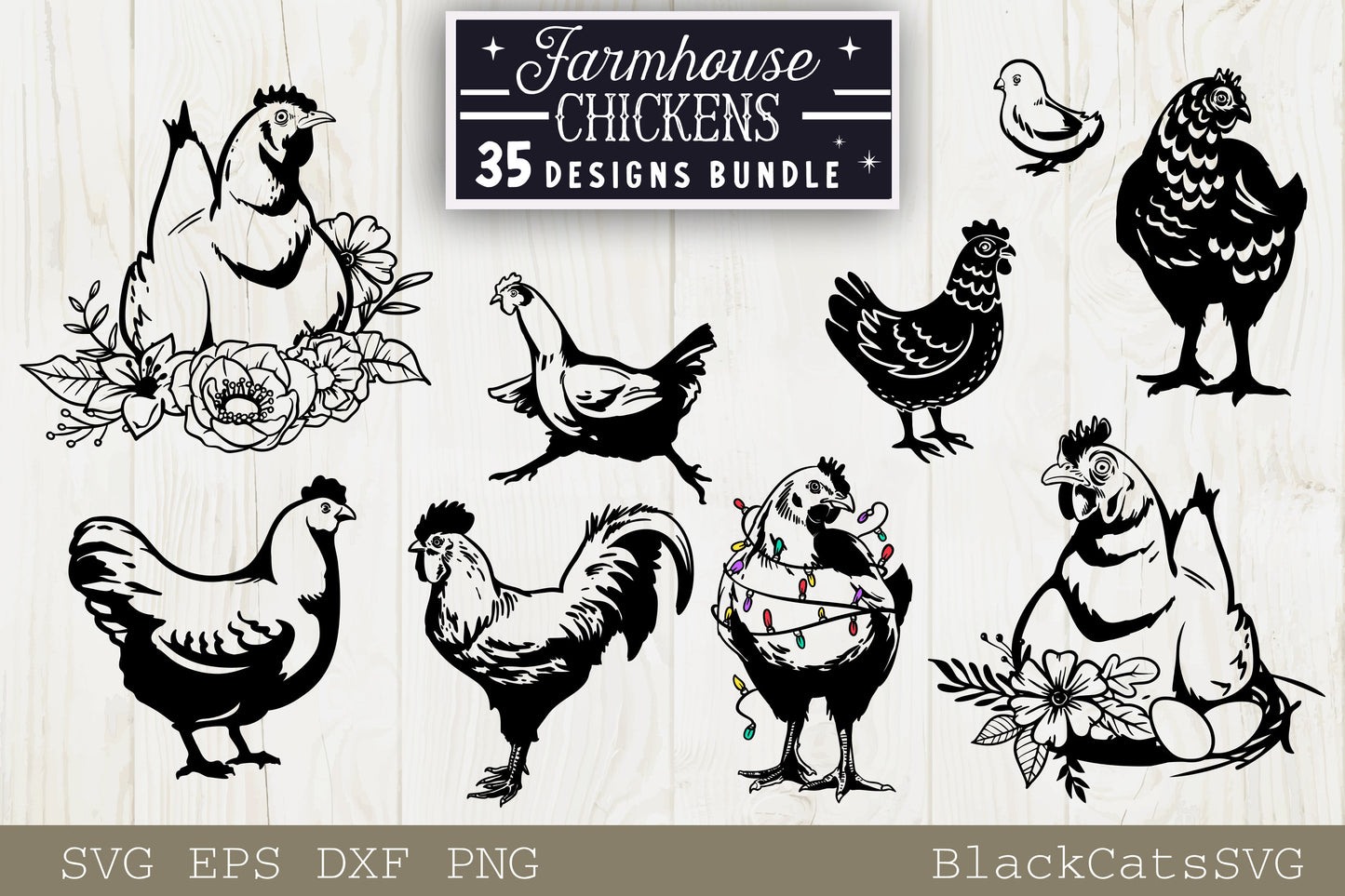 Chicken designs bundle svg, Chicken illustrations svg, Chicken cliparts svg, Chicken lover svg, Funny chicken svg