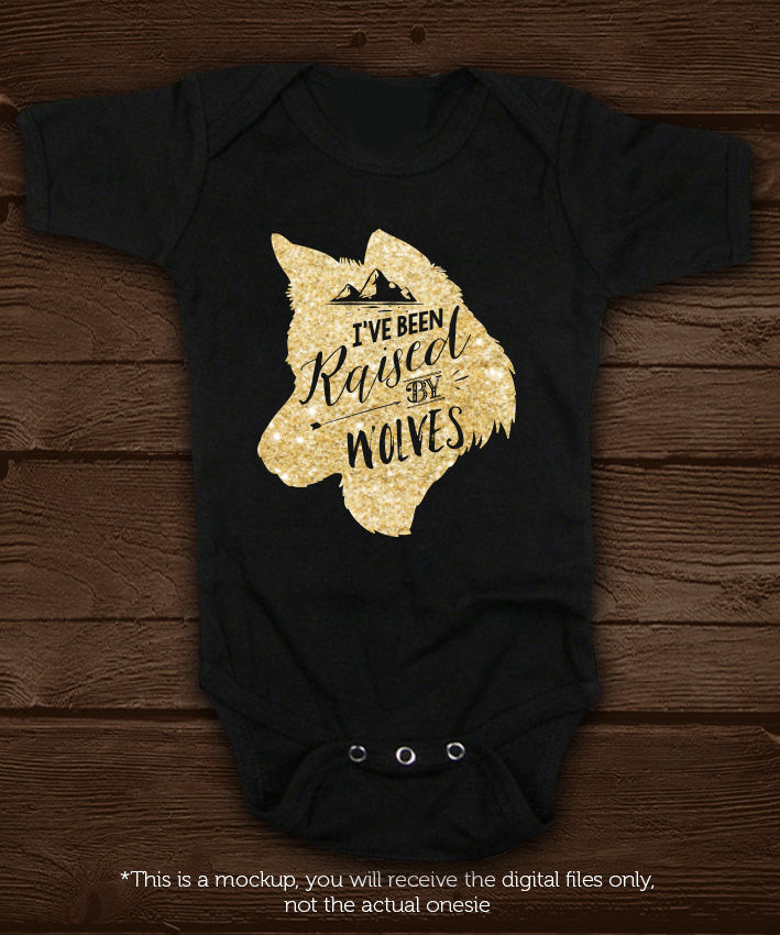 I've been raised by wolves  -  SVG file wolf head -  Cutting File Clipart in Svg, Eps, Dxf, Png for Cricut & Silhouette - BlackCatsSVG