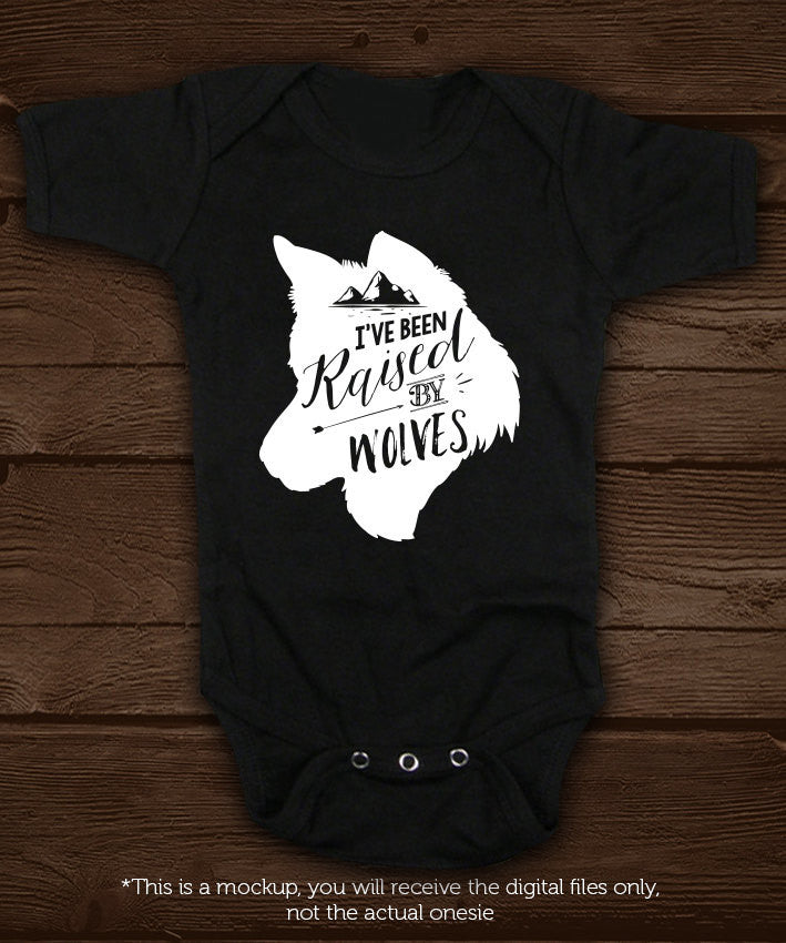 I've been raised by wolves  -  SVG file wolf head -  Cutting File Clipart in Svg, Eps, Dxf, Png for Cricut & Silhouette - BlackCatsSVG