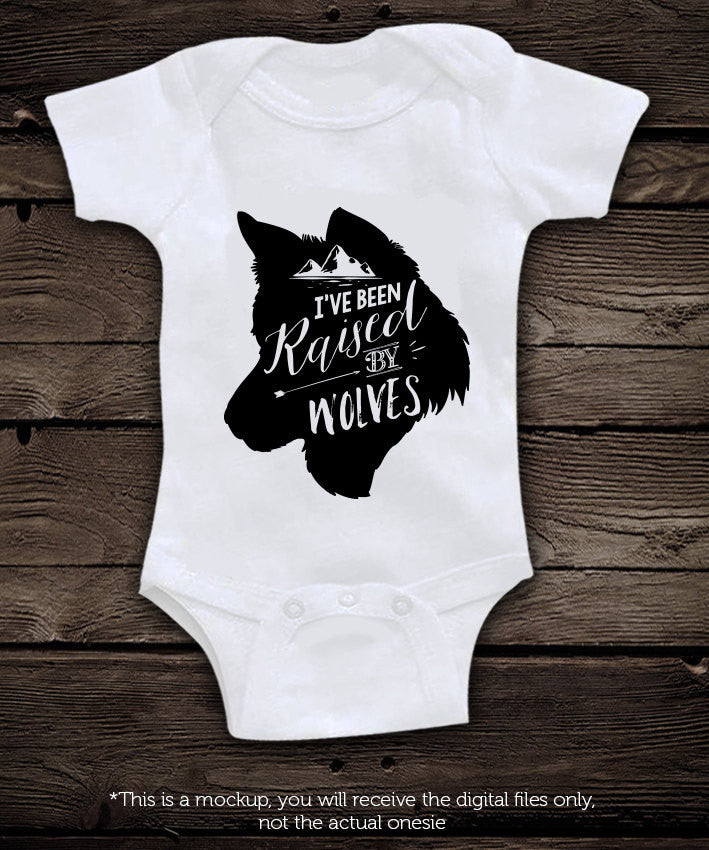 I've been raised by wolves  -  SVG file wolf head -  Cutting File Clipart in Svg, Eps, Dxf, Png for Cricut & Silhouette - BlackCatsSVG