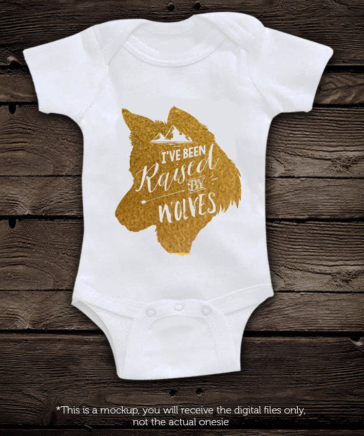 I've been raised by wolves  -  SVG file wolf head -  Cutting File Clipart in Svg, Eps, Dxf, Png for Cricut & Silhouette - BlackCatsSVG