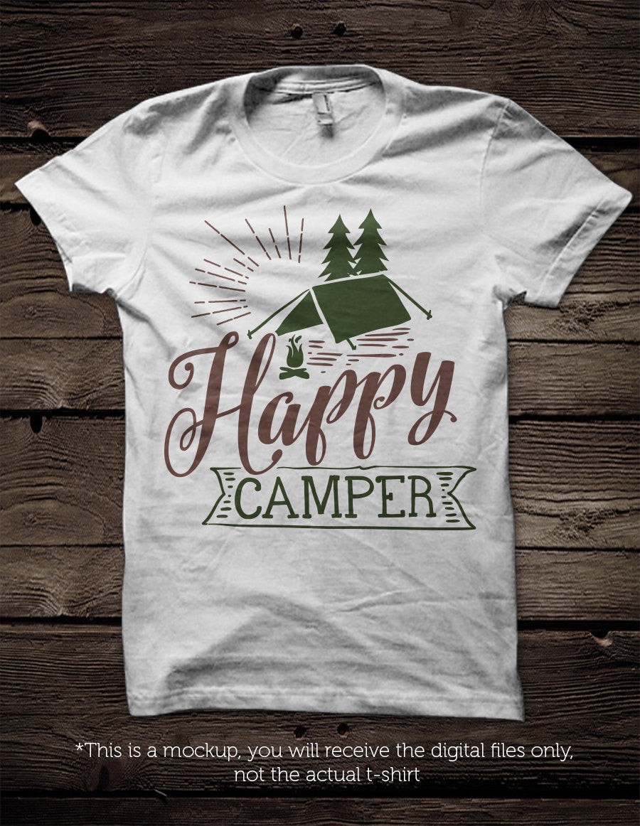 Happy camper - SVG file Cutting File Clipart in Svg, Eps, Dxf, Png for Cricut & Silhouette - BlackCatsSVG