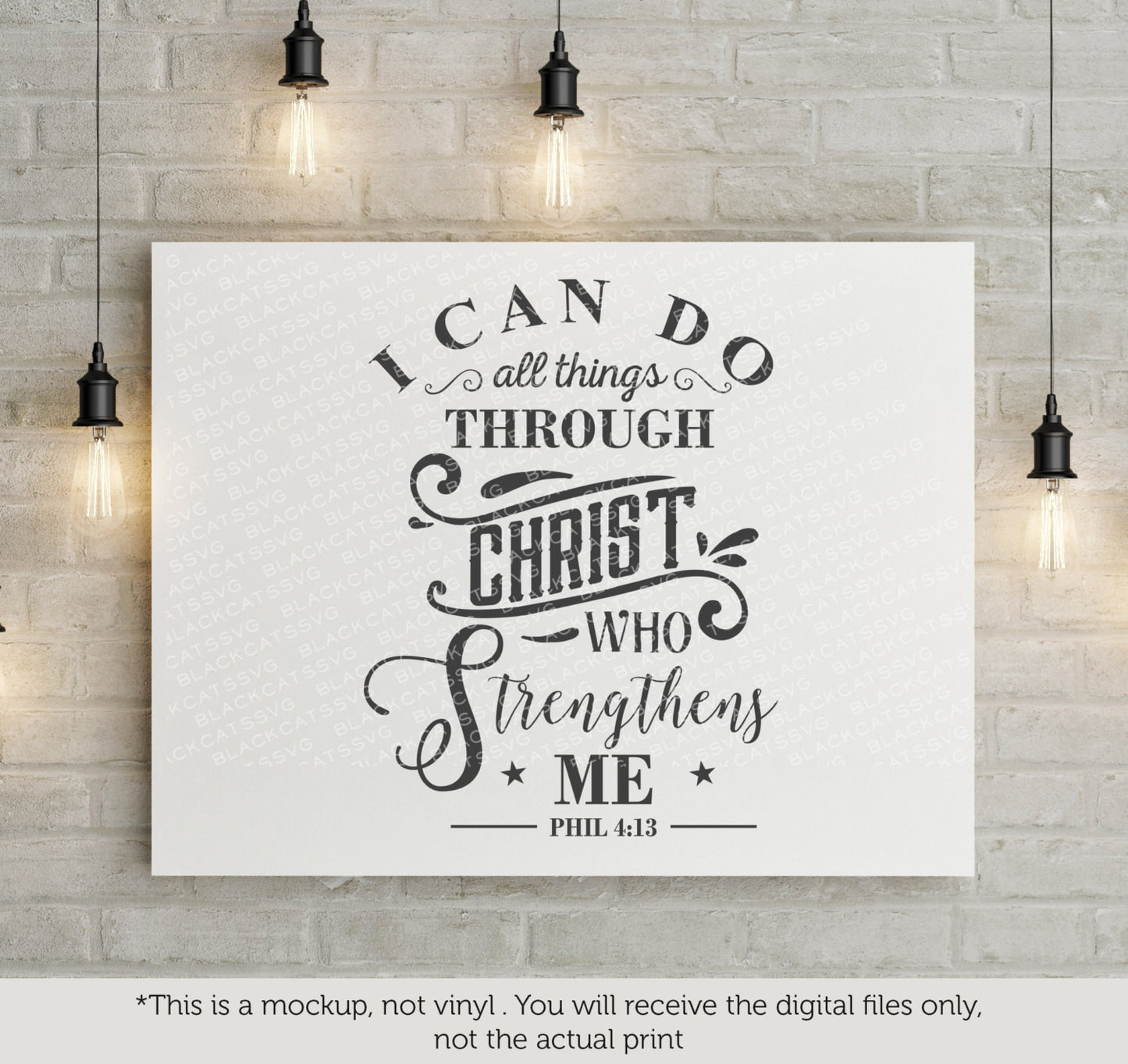 I can do all things through Christ who strengthens me SVG file Cutting File Clipart in Svg, Eps, Dxf, Png for Cricut & Silhouette svg - BlackCatsSVG