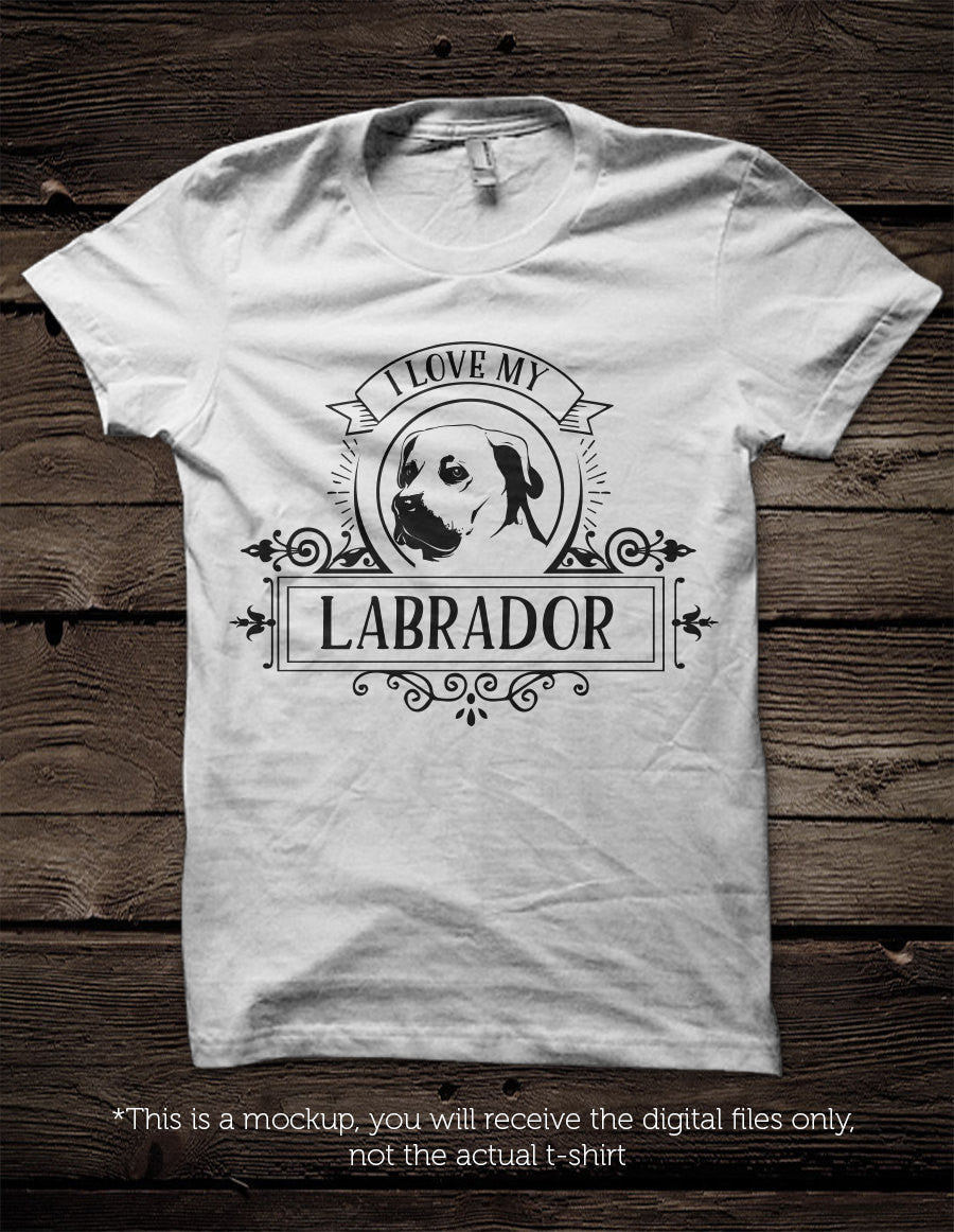 I love my labrador - SVG file Cutting File Clipart in Svg, Eps, Dxf, Png for Cricut & Silhouette - BlackCatsSVG