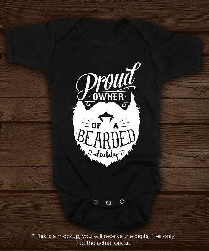 Proud owner of a bearded daddy svg file Cutting File Clipart in Svg, Eps, Dxf, Png for Cricut & Silhouette svg little beard SVG - BlackCatsSVG