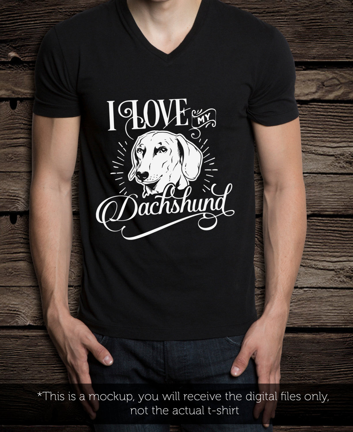 I love my Dachshund - SVG file Cutting File Clipart in Svg, Eps, Dxf, Png for Cricut & Silhouette - BlackCatsSVG