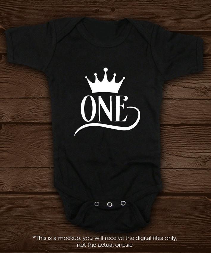 One crown SVG file Cutting File Clipart in Svg, Eps, Dxf, Png for Cricut & Silhouette - BlackCatsSVG