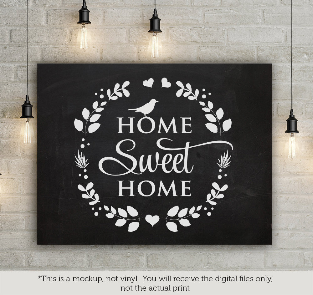 Home sweet home - SVG file Cutting File Clipart in Svg, Eps, Dxf, Png for Cricut & Silhouette - BlackCatsSVG
