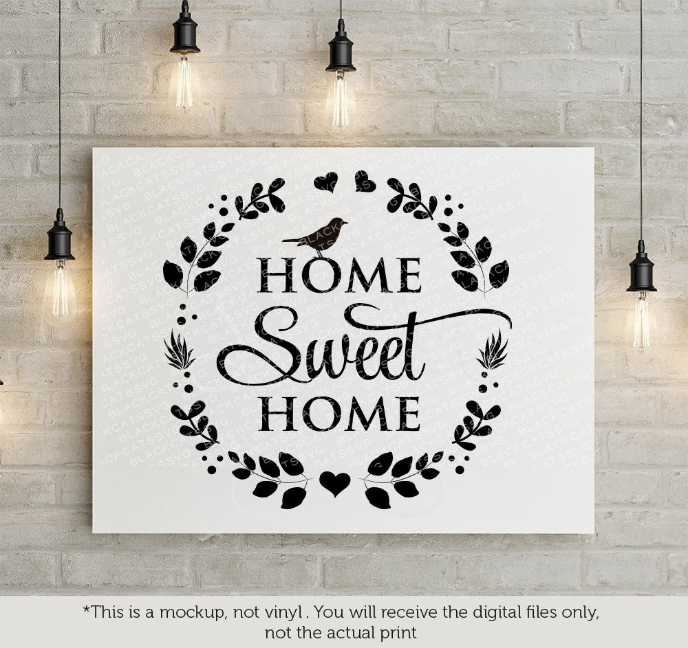 Home sweet home - SVG file Cutting File Clipart in Svg, Eps, Dxf, Png for Cricut & Silhouette - BlackCatsSVG