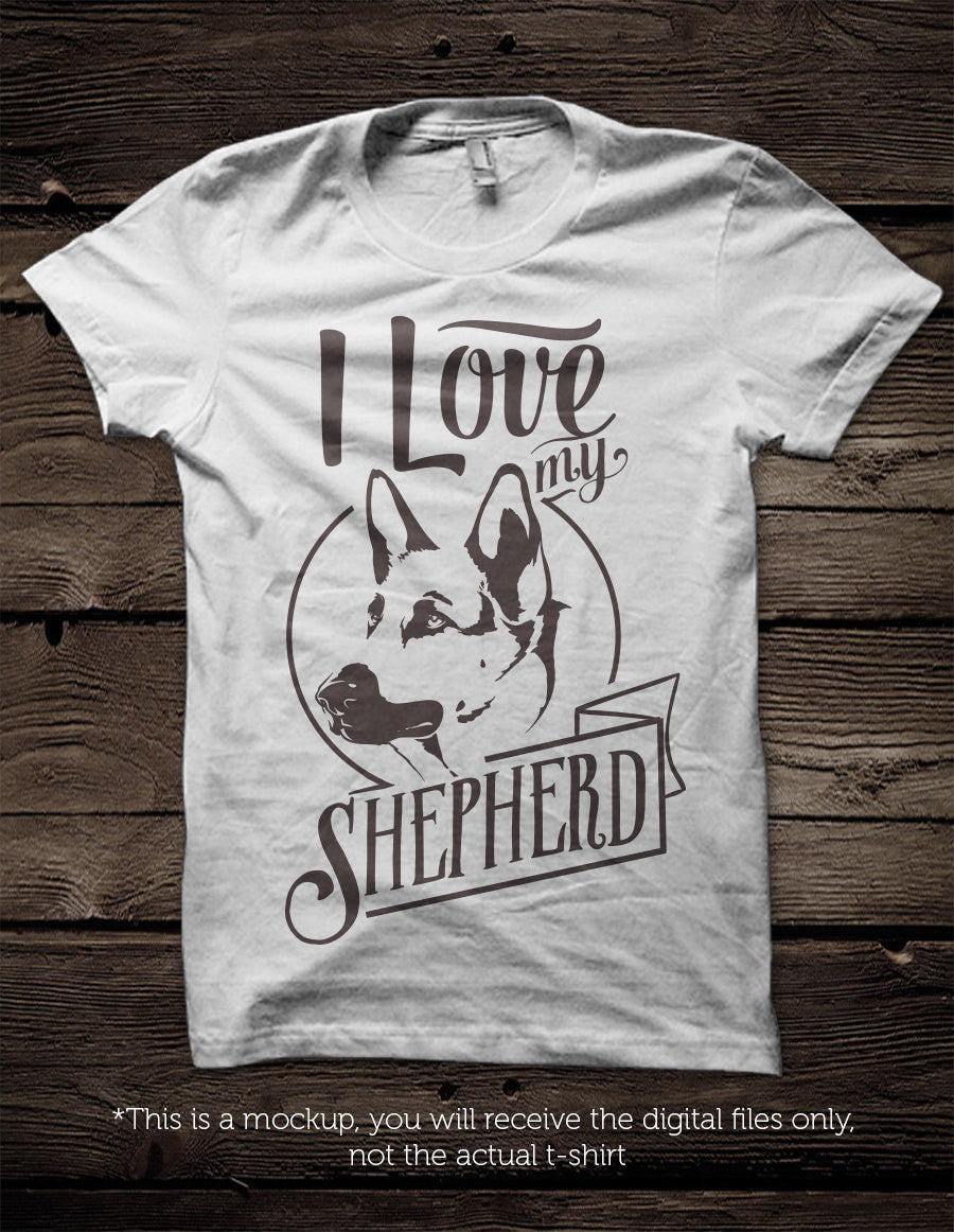 I love my german shepherd - SVG file Cutting File Clipart in Svg, Eps, Dxf, Png for Cricut & Silhouette - BlackCatsSVG