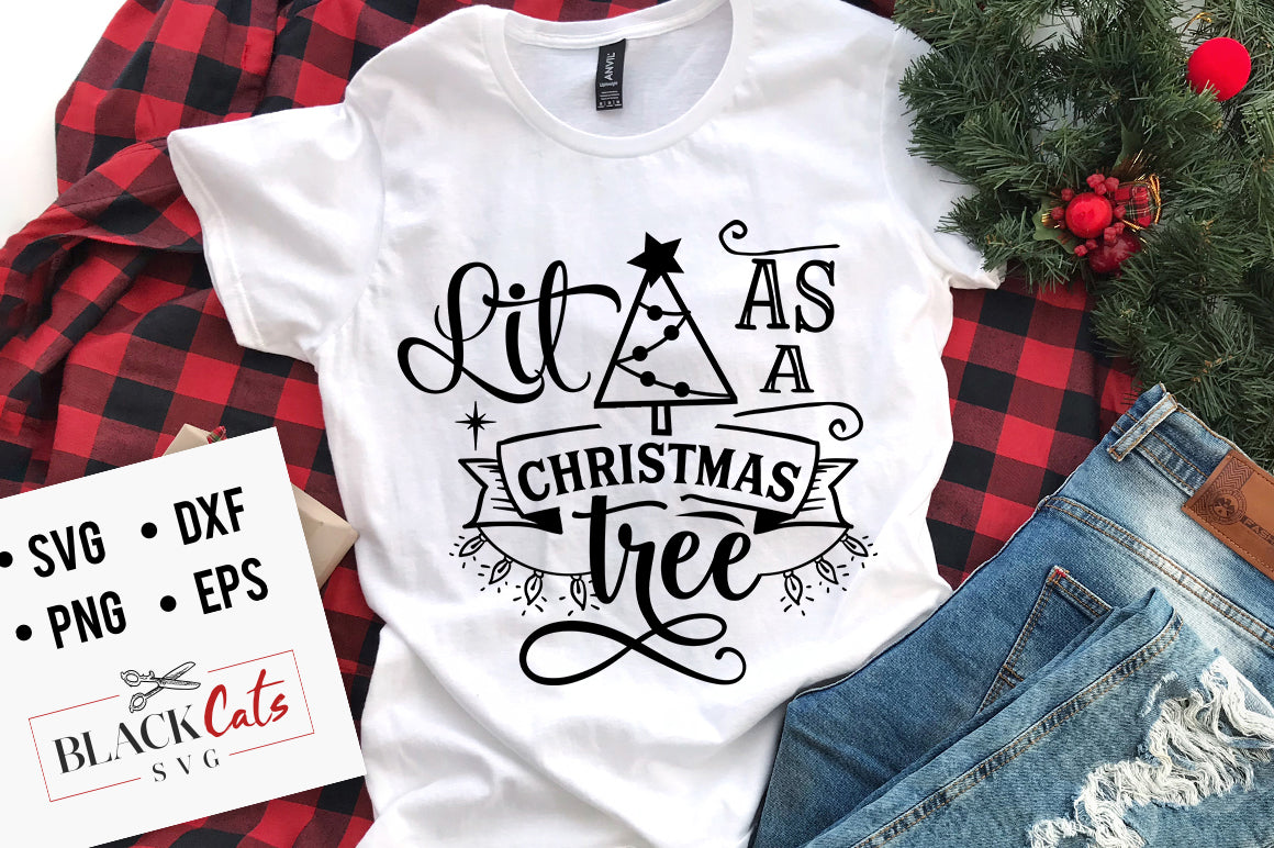 Lit as a Christmas tree SVG