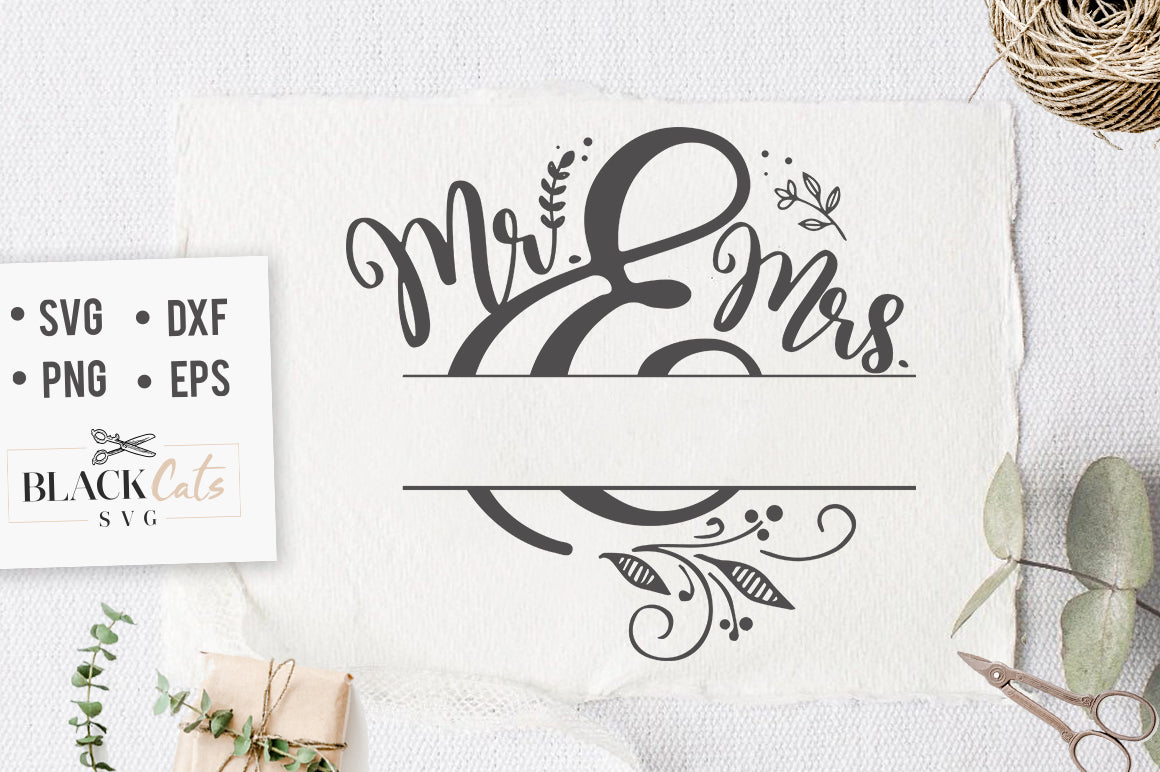 Mr and Mrs- Space for Name SVG