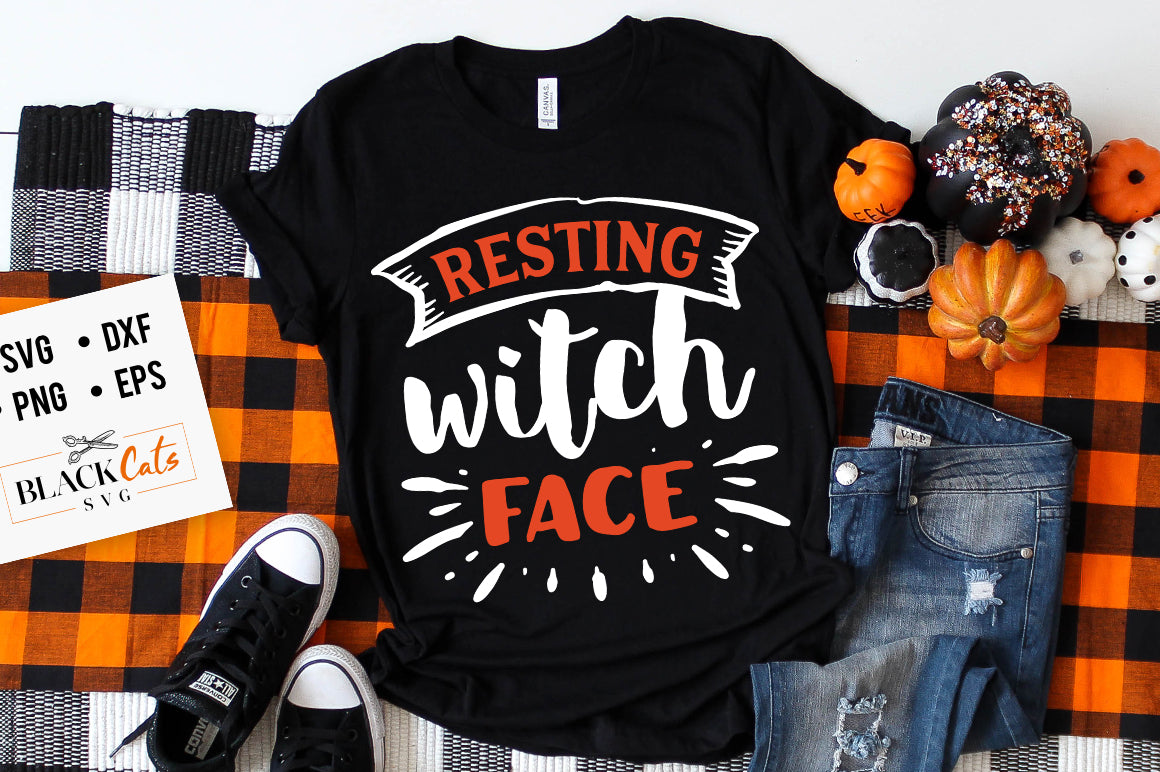 Resting Witch Face SVG File