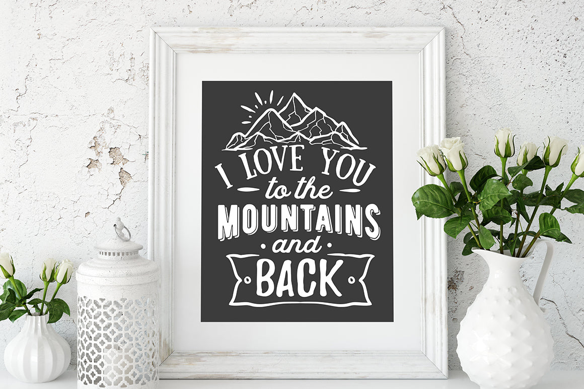 I love you to the mountains and back - SVG file Cutting File Clipart in Svg, Eps, Dxf, Png for Cricut & Silhouette - nature wild arrows svg