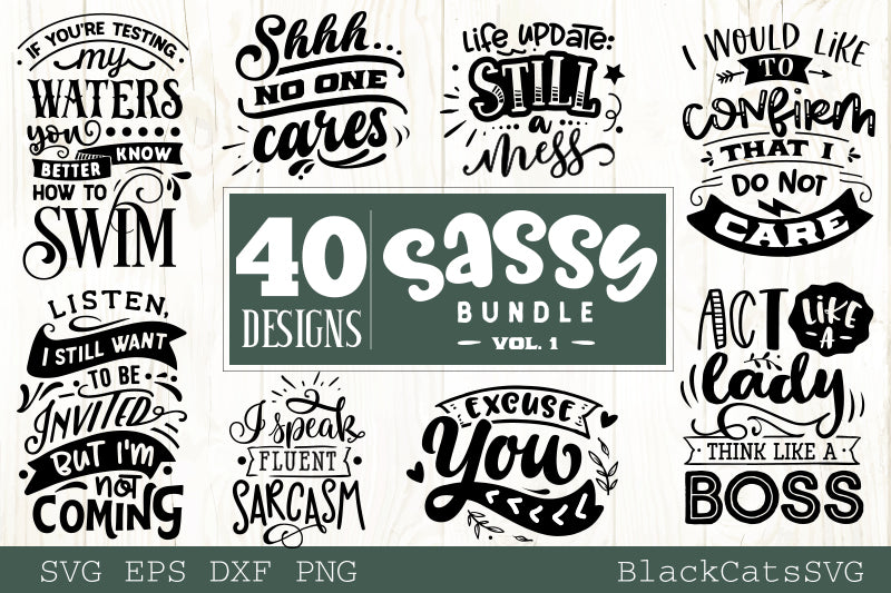 Sassy SVG bundle 40 designs SVG bundle vol 1
